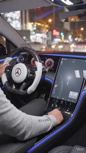 Luxury EV Interior | Neon Blue Ambient Lighting