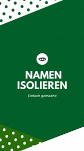 Vornamen isolieren 😎🔍 1. Links Funktion verwenden ✅ 2. Finden Funktion einsetzen und das Leerzeichen suchen 🤝 3. Name auswählen Das wars!😎✌️ Gefällt euch nebenbei der neue Stil der Reels? Über ein Feed würden wir uns sehr freuen!❤️ —— #excel #microsoftoffice | Excel.Profis