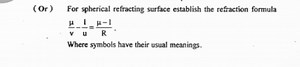 (Or) For spherical refracting surface establish the refraction ... | Filo