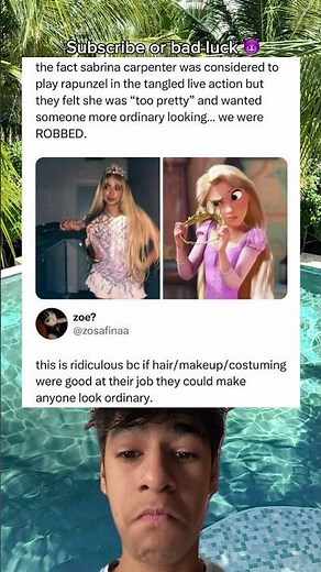 the fact sabrina carpenter was considered to play rapunzel in the tangled live action