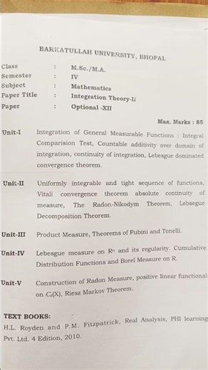 Integration theory ll, Msc Iv sem (math)