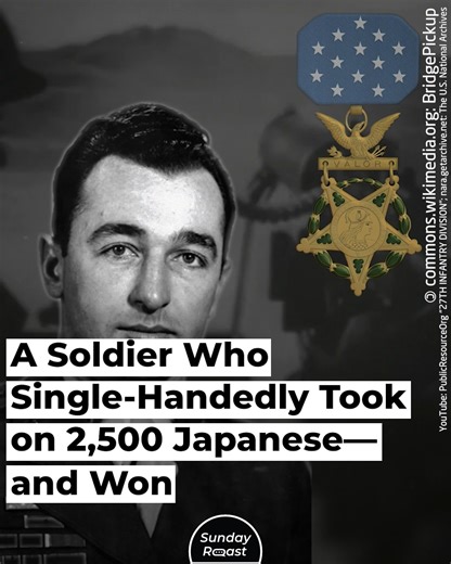 10K reactions · 2.3K shares | Mitchell Paige was awarded the Medal of Honor for his heroic actions during World War II. ️ With his Marine comrades out of commission, Paige manned four machine guns alone. He managed to stop an entire Japanese regiment at Guadalcanal.  The enemy never realized they were up against one man. | Sunday Roast | Facebook