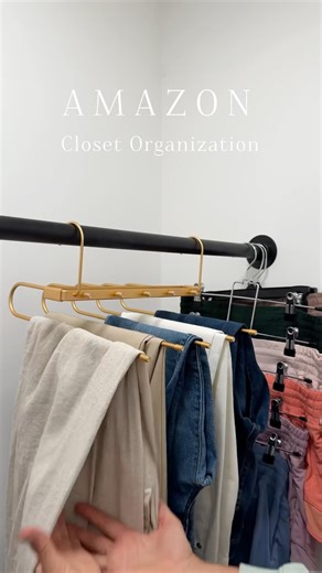 Amazon home find. Here are a few of my favorite space saving hangers to keep my closet organized.