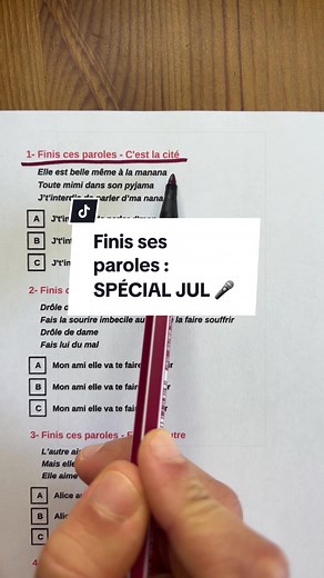 Finis ses paroles : paroles du SPECIAL JUL (titre rap FR)