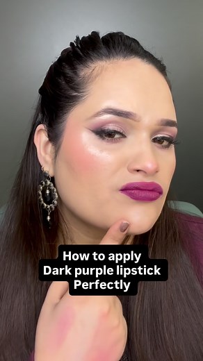 25K views · 452 reactions | How to apply Dark purple lipstick  perfectly | Anay Anay | Facebook