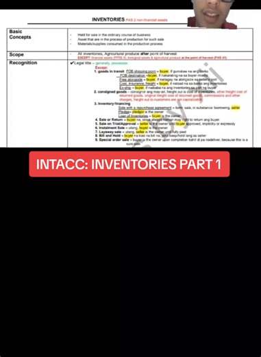 INTERMEDIATE ACCOUNTING: INVENTORIES PART 1 #BasicAccounting #INVENTORIES #BSA #Intacc #bsalife