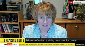 'How useful is it having public figures like the the King and Princess of Wales speaking openly about their cancer diagnoses?' Co-founder of Catch up with Cancer, Professor Patricia Price price says it's important for patients to know they're not alone More: https://trib.al/2cdxc3K 📺 Sky 501 | Sky News