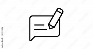 write comment animated outline icon. write comment line icon 4k motion design for web design, mobile apps, ui design.