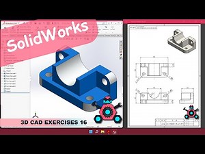 SolidWorks | 3D CAD EXERCISES 16 | StudyCadCam | Solution Tutorial |