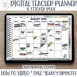 Teacher Digital Planner - Ipad planner - Digital Lesson Planner 2025-2026