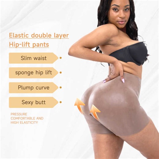 Plus-size Women's Leggings Tummy Slimming Waist Trainer Shapewear Bbl Realistic Soft Silicone Shorts Butt and Hips Enhancer