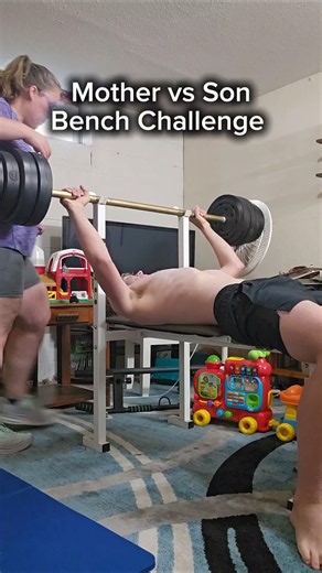 #mothervsson #benchpress #challenge #challengeaccepted #motivation #weightlossjourney