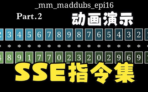 【manim】动画演示SSE指令集SIMD intrinsics（第二期：整数篇）