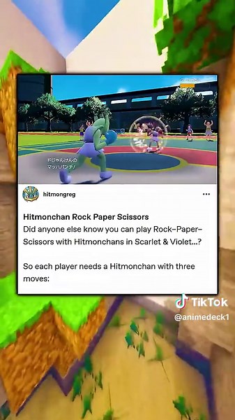 Hitmonchan Rock Paper Scissors Did anyone else know you can play Rock-Paper-Scissors with Hitmonchans in Scarlet & Violet...? #Pokemon #GameFreak #pokemonfacts #PokemonLegendsZA #nintendo