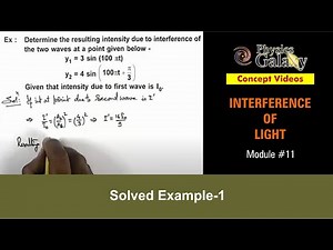 Class 12 Physics | Nature of Light and Interference | #11 Solved Example-1 | For JEE & NEET