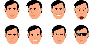 8 Cartoon Face Emoticons