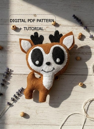 Felt Deer Sewing Pattern, Fawn Plushie PDF Tutorial With Photo Instructions | Beginner Friendly - Etsy
