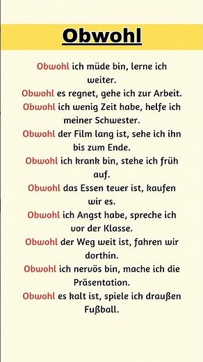 Deutsch lernen mit Obwohl | Einfache Nebensätze für Anfänger