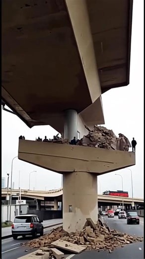 🚨 Bridge Collapse Disaster Caught on Camera! 😱 #BreakingNews #BridgeCollapse #Emergency