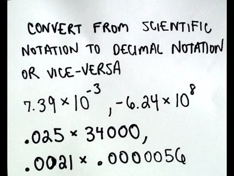 Converting Between Scientific Notation and Decimal Notation