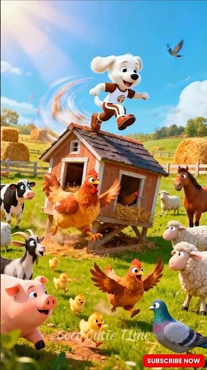 🐶💨 Puppy Spins on the Coop Roof — Chickens Go Wild! #shorts #shortsfeed #cute #cuteanimals #funny