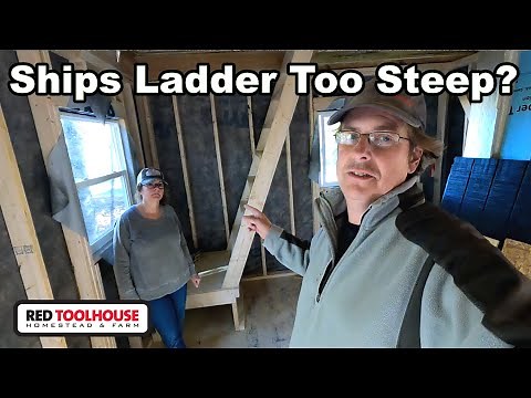 Offgrid Cabin Build: Part 7 - Building a Ships Ladder to the Loft