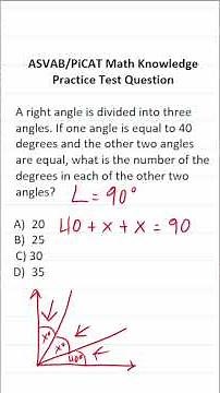 ASVAB/PiCAT Math Knowledge Practice Test Q: Complementary Angles #acetheasvab w/ #grammarhero #afqt
