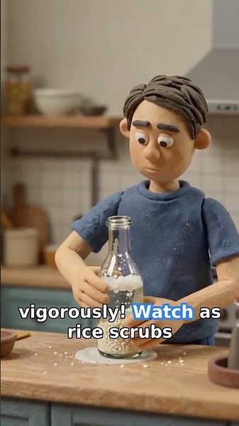 Narrow Neck Nuisance? Clean Bottles with This Whimsical Hack!