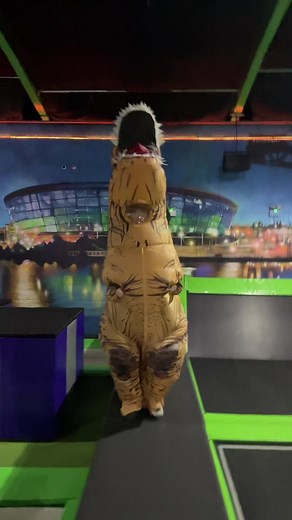 Dino-Mite Day so far!! #dinosaur #jurassicpark #flipout #flipoutglasgow #happyhalloween #foryou #fyp #trampolinepark
