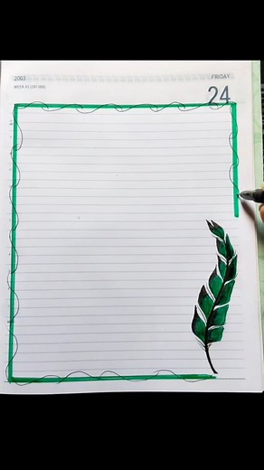Art and Craft on Instagram: "2 Simple green border design for project . . . . . . . #frontpage #borderdesigns #homework #howto #school #project #flowers #green #aesthetic #diarydecoration #assignment #holiday"