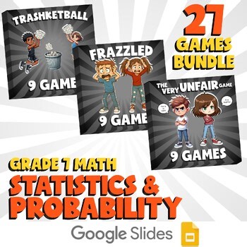 27 No Prep Math Games A - Statistics & Probability - Grade 7 Review Activity