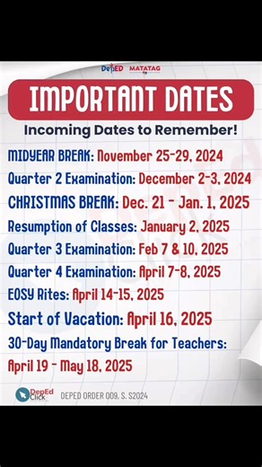 1.8M views · 6.5K reactions | Please be guided with these important dates. #DepEdClick | DepEd Click | Facebook