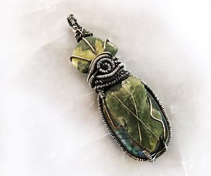 Multi-Gemstone Layered Wire Wrapped Pendant