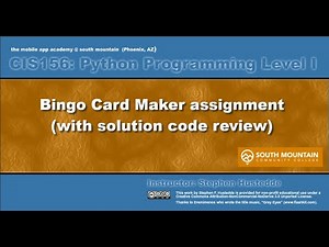 Python 05H - Bingo Card Maker (with code review)