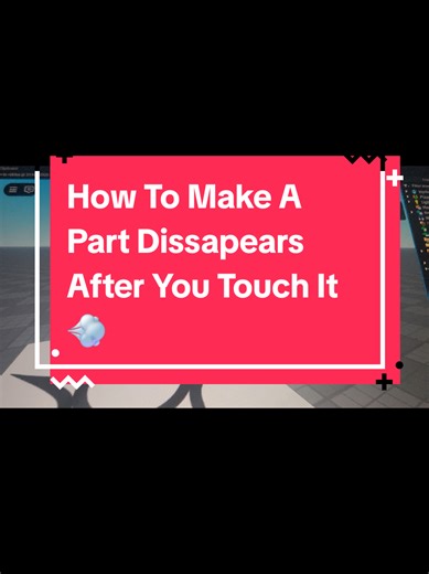 How To Make A Part Dissapears After You Touch It💨#programming #foryoupage #scripting #fyp #robloxfyp #gamedev #robloxstudio Script:local part = script.Parent local function dissappear() \twait(1)-- This is a timer that shows how many seconds after you touch it it will disappear. \tpart.Transparency = 0.1 \tpart.Transparency = 0.2 \tpart.Transparency = 0.3 \tpart.Transparency = 0.4 \tpart.Transparency = 0.5 \tpart.Transparency = 0.6 \tpart.Transparency = 0.7 \tpart.Transparency = 0.8 \tpart.Tran