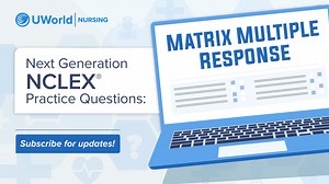 The Next Generation NCLEX® (NGN) includes Matrix/Multiple Response questions. Watch this video to see an example and learn how Matrix/Multiple Response items are scored. Ready to start studying with NGN-style practice questions? Visit bit.ly/3UHgJZ6 | UWorld Nursing