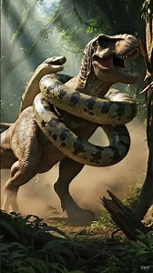 T-Rex vs Giant Anaconda – The Most Dangerous Battle Ever Caught on Camera. #TRex #anaconda