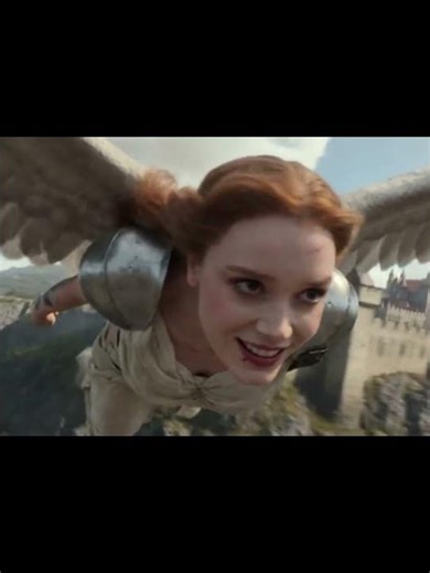 Flying Angel Girl Scene Powerful Winged Warrior