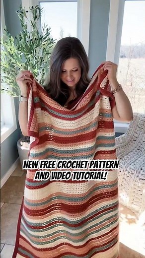 Star Stitch Blanket Free Crochet Pattern - Sahara Stripes #crochetblanket #starstitch #crochet