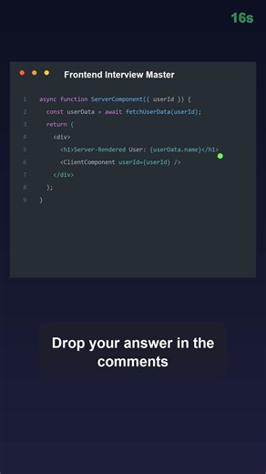 React Server Components: The Future of Performance | Frontend Interview Master #shorts