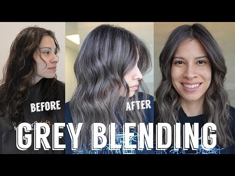 Dark Hair Grey Blend | Correcting Permanent Color for a Natural Look