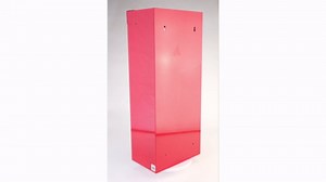 Fire Extinguisher Mount for Wall & Surface with Break Glass Window - 22 Gauge Steel, USA Made - Fire Extinguisher Cabinet Storage w/Metal Handle for Indoor & Outdoor Use - Red