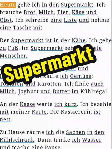 Reading story German Easy: In den Supermarkt 🥰 Welcome to Min’s German Learning! 🇩🇪 Follow me for more new German lessons – and if you’d like to support German with Min, check the link below ☕ buymeacoffee.com/MinAI #LearnGerman #GermanForBeginners #GermanVocabulary #DeutschLernen #dailygerman