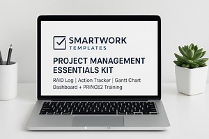 Project Management Templates | RAID Log, Action Tracker, Gantt Chart, Dashboard Prince2 Training - Etsy Canada