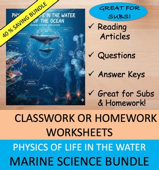 Physics of Life in Water - Marine Science Worksheets Bundle