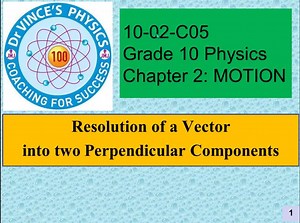 Grade 10 New Physics 013 Resolution of Vectors | DrVince Physics