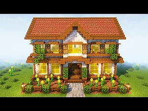 Minecraft: How To Build a Cottagecore House - Cozy Sunflower Mansion Tutorial 🌻