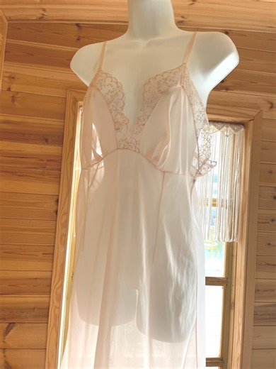 1950s Peach Silky Acetate Negligee, Boudoir Slip, Size 14 - Etsy