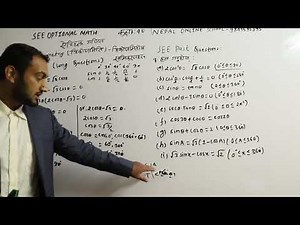 Class 10 Opt Math | Trigonometry SEE Past Questions and Solutions Part 1 | Trigonometric Equation