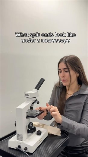 What split ends look like under a microscope #beautyschool #hairschool #hair #relatable